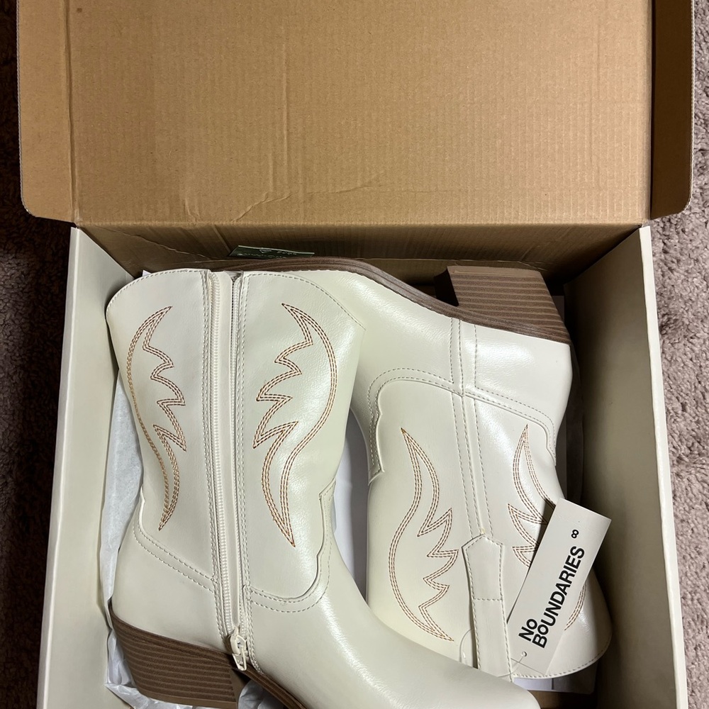 No Boundaries White Ankle Boots